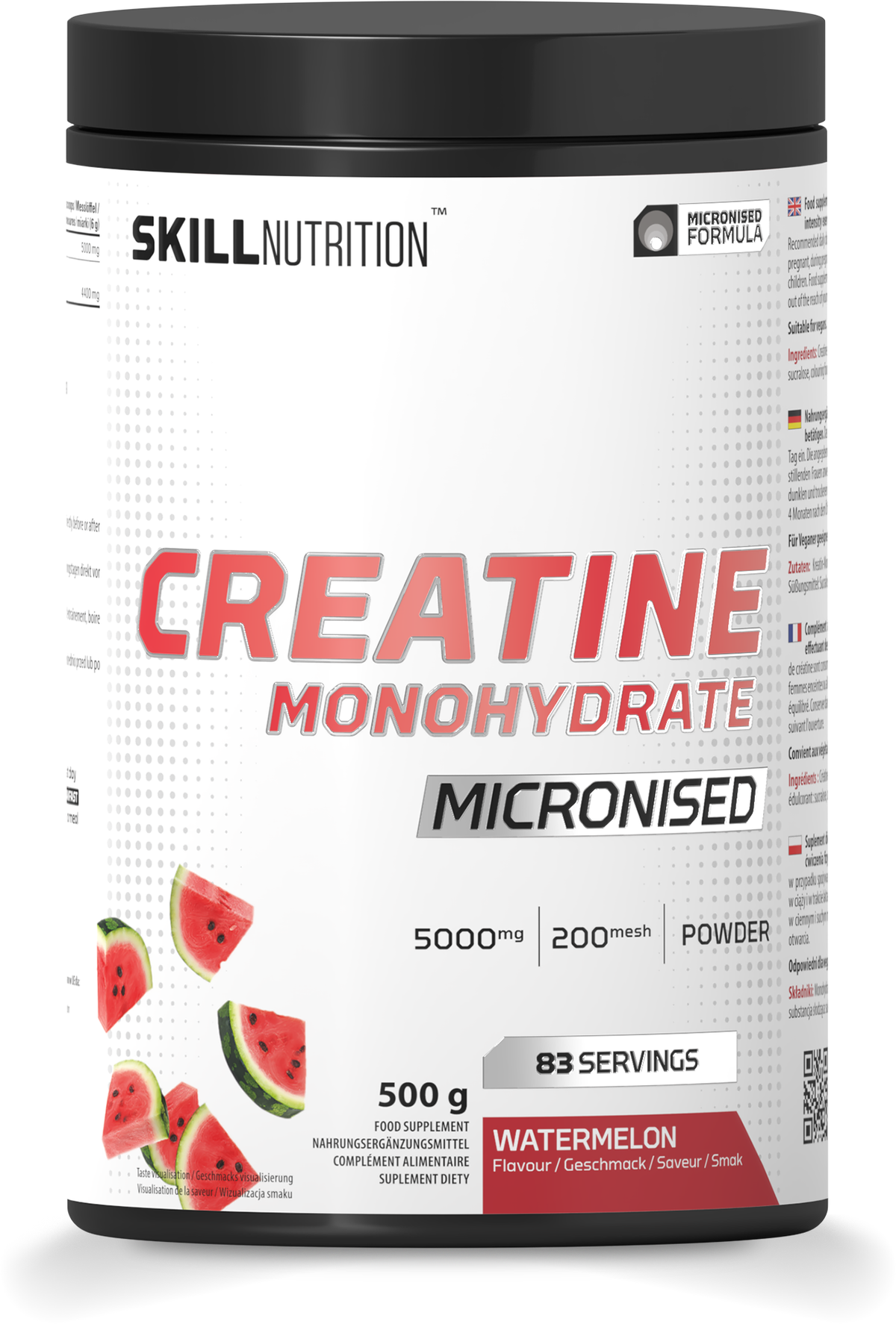 Skill Nutrition Micronised Creatine Monohydrate Flavoured, Watermelon 500g- Lillys Pharmacy and Health Store