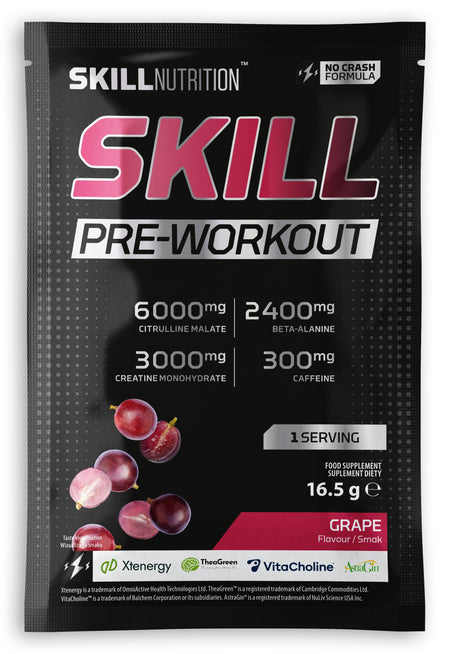 Skill Nutrition Skill Pre - Workout, Grape - 16.5g (1 serving) - Lilly’s Pharmacy & Health Store