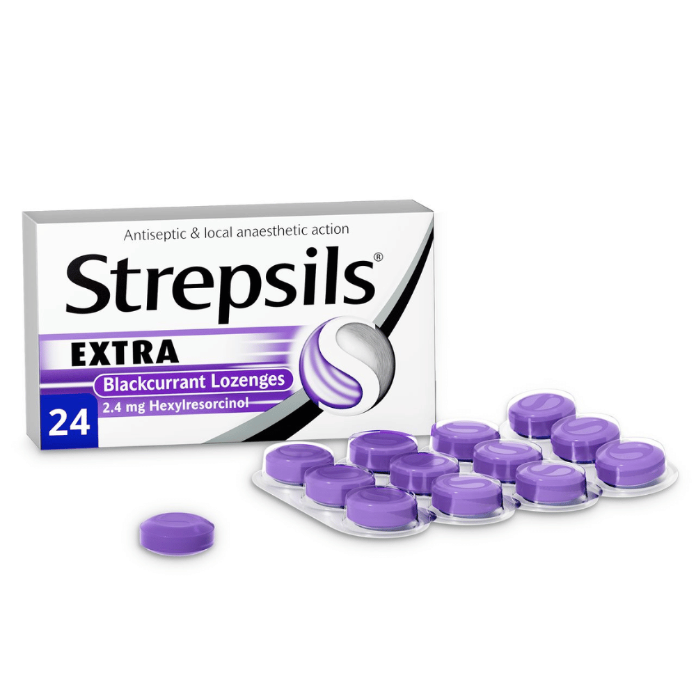 Strepsils Extra Blackcurrant Lozenges / 24- Lillys Pharmacy and Health Store