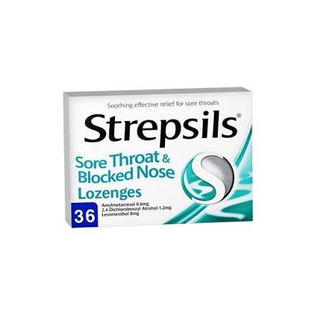 Strepsils Sore Throat and Blocked Nose Lozenges- Lillys Pharmacy and Health Store