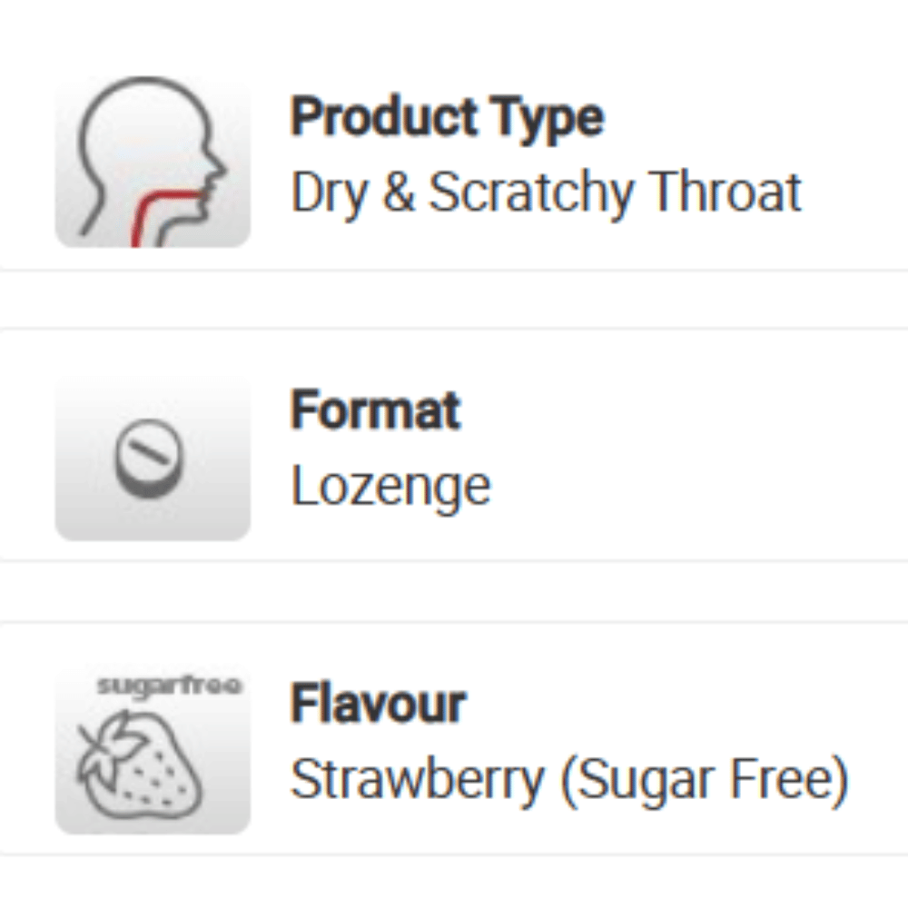 Strepsils Strawberry Sugar Free Lozenges / 16- Lillys Pharmacy and Health Store