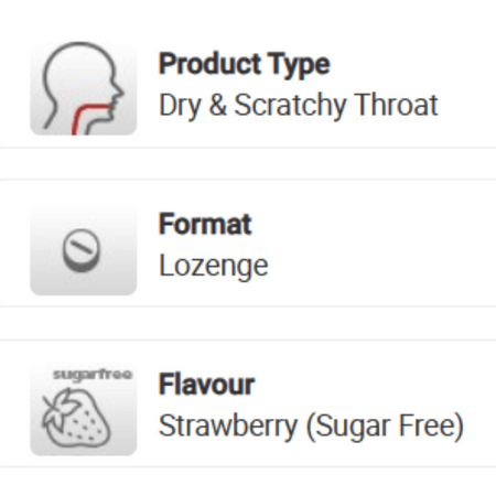 Strepsils Strawberry Sugar Free Lozenges / 16- Lillys Pharmacy and Health Store