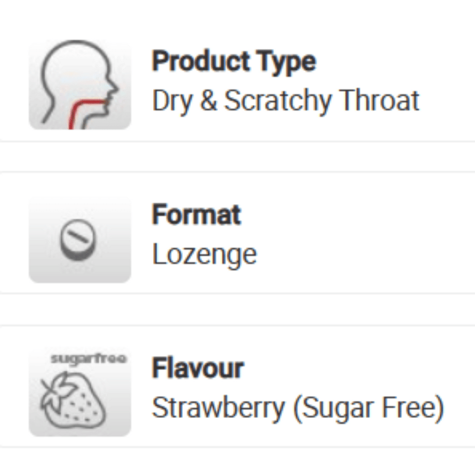 Strepsils Strawberry Sugar Free Lozenges / 16- Lillys Pharmacy and Health Store