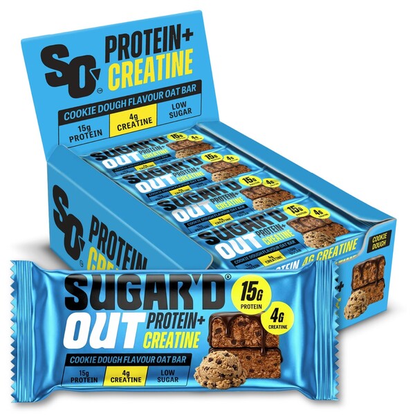 Sugar'd Out Protein + Creatine Bar, Cookie Dough - 12 x 68g - Lilly’s Pharmacy & Health Store