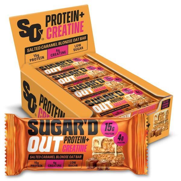 Sugar'd Out Protein + Creatine Bar, Salted Caramel Blondie - 12 x 68g - Lilly’s Pharmacy & Health Store