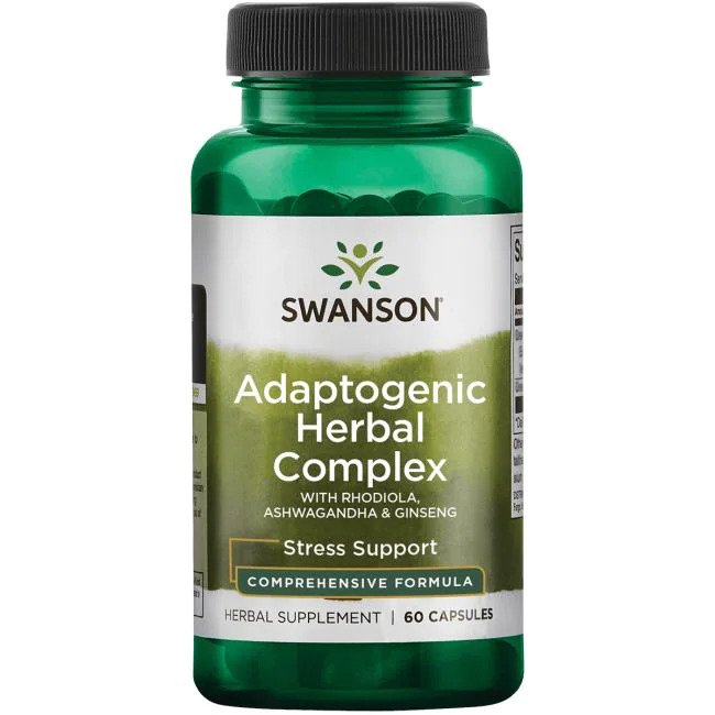Swanson Adaptogenic Herbal Complex with Rhodiola, Ashwagandha & Ginseng - 60 Caps - Lilly's Pharmacy