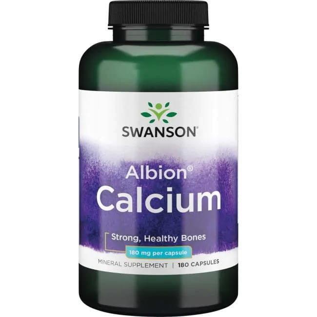 Swanson Albion Calcium, 180mg - 180 caps - Lilly’s Pharmacy & Health Store