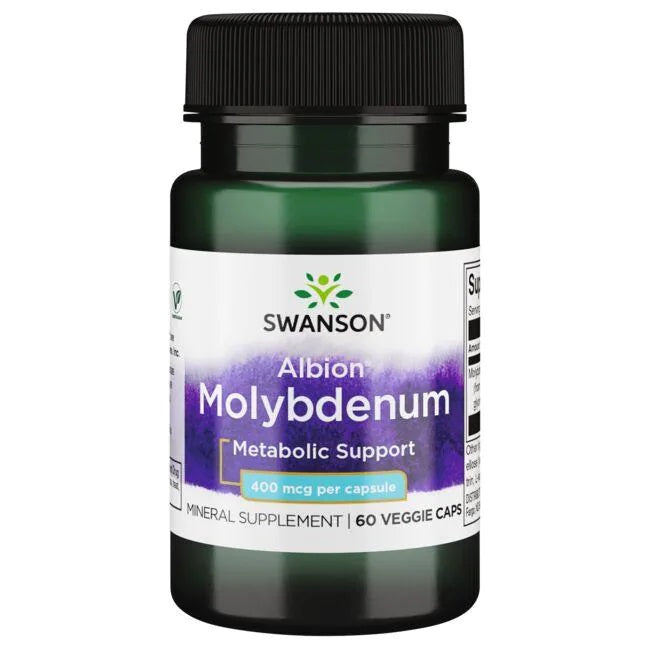 Swanson Albion Molybdenum, 400mcg - 60 Vcaps - Lilly's Pharmacy