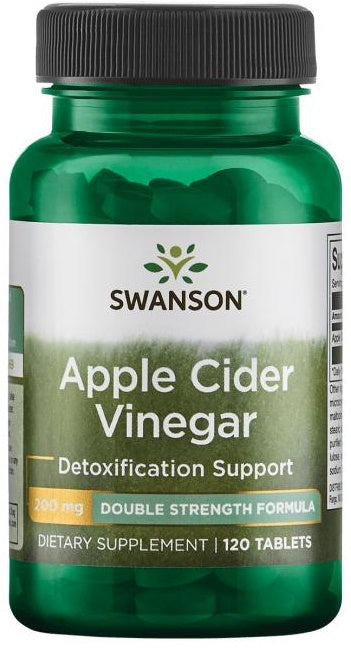 Swanson Apple Cider Vinegar, 200mg Double-Strength - 120 tablets - Lilly's Pharmacy