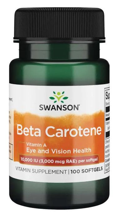 Swanson Beta-Carotene (Vitamin A), 10 000 IU - 100 softgels - Lilly's Pharmacy