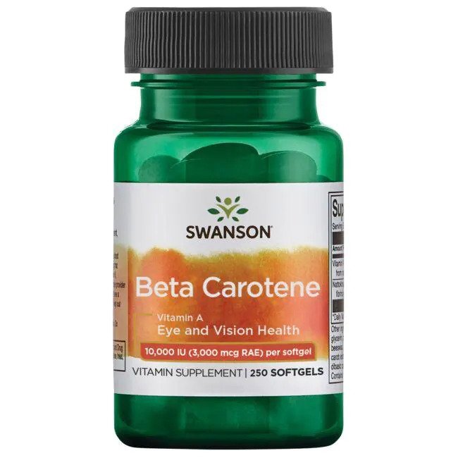 Swanson Beta-Carotene (Vitamin A), 10 000 IU - 250 softgels - Lilly's Pharmacy