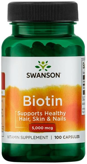 Swanson Biotin, 5000mcg - 100 Caps - Lilly's Pharmacy