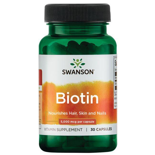 Swanson Biotin, 5000mcg - 30 caps - Lilly’s Pharmacy & Health Store
