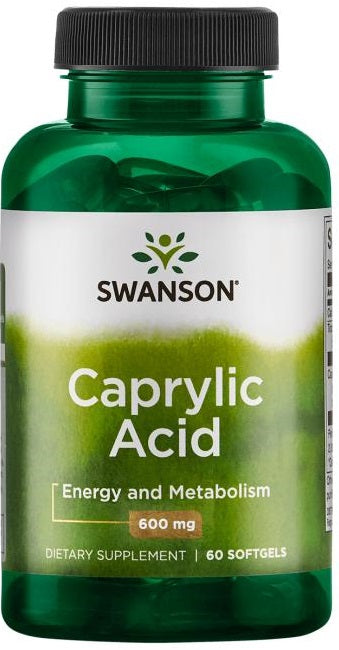 Swanson Caprylic Acid, 600mg - 60 softgels - Lilly's Pharmacy