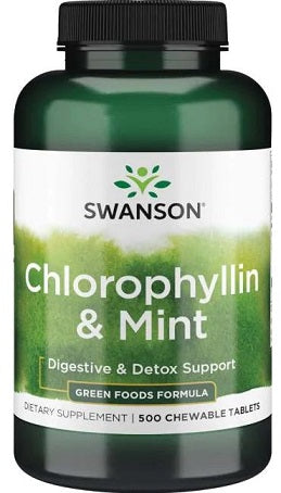 Swanson Chlorophyllin & Mint - 500 chewable tablets - Lilly's Pharmacy