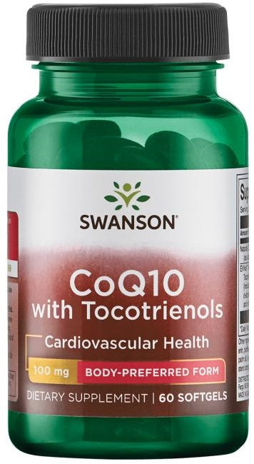 Swanson CoQ10, 100 mg (with 10mg Tocotrienols) - 60 softgels - Lilly's Pharmacy