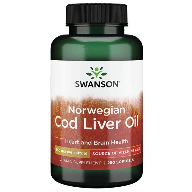 Swanson Cod Liver Oil, 350mg - 250 softgels - Lilly’s Pharmacy & Health Store