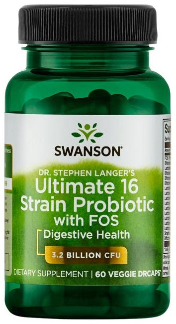 Swanson Dr. Stephen Langer's Ultimate 16 Strain Probiotic with FOS, 3.2 Billion CFU - 60 Vcaps - Lilly's Pharmacy