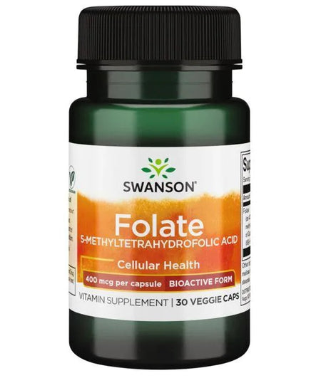 Swanson Folate (5-Methyltetrahydrofolic Acid), 400mcg - 30 Vcaps - Lilly's Pharmacy