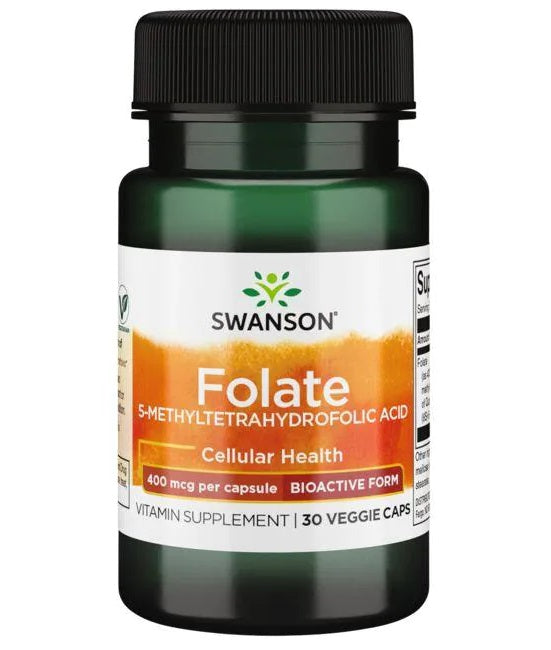 Swanson Folate (5-Methyltetrahydrofolic Acid), 400mcg - 30 Vcaps - Lilly's Pharmacy