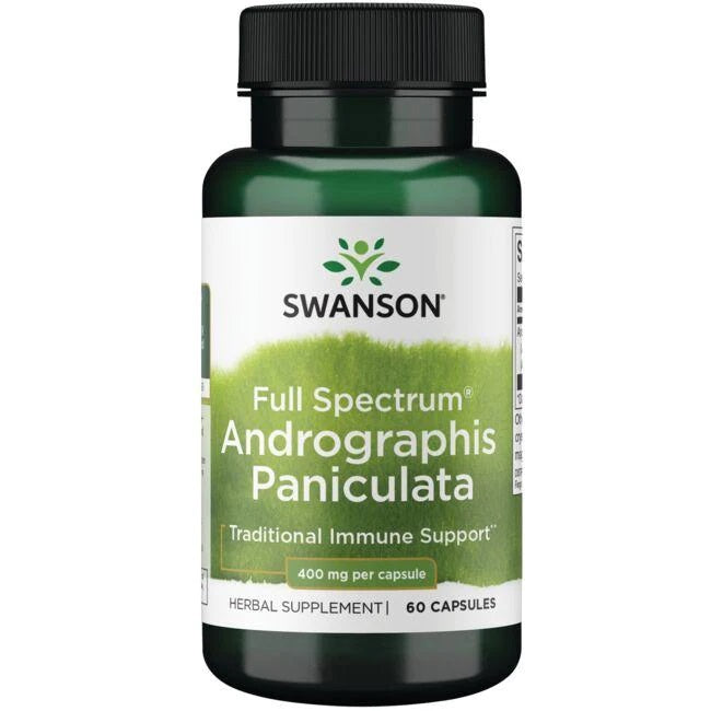 Swanson Full Spectrum Andrographis Paniculata, 400mg - 60 Caps - Lilly's Pharmacy