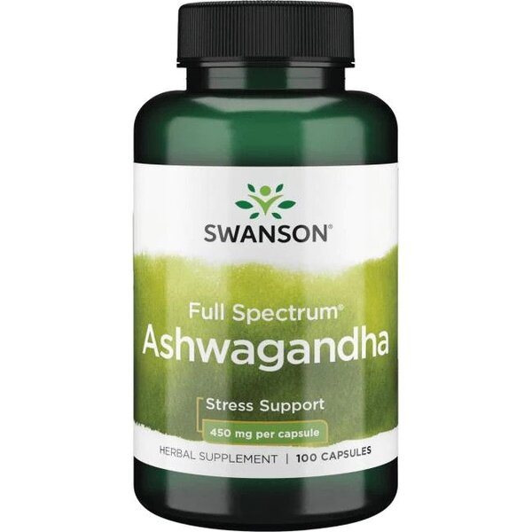 Swanson Full Spectrum Ashwagandha, 450mg - 100 Caps - Lilly's Pharmacy