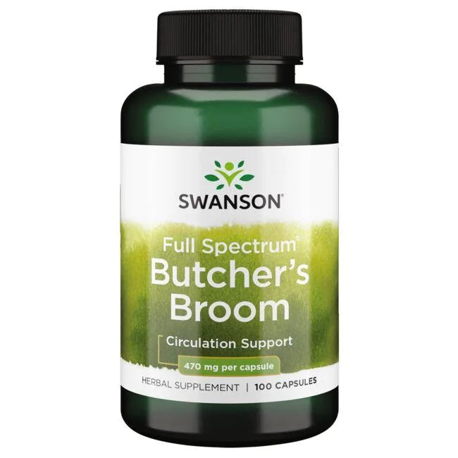 Swanson Full Spectrum Butcher's Broom, 470mg - 100 Caps - Lilly's Pharmacy