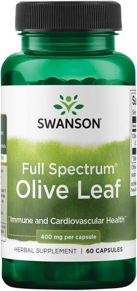Swanson Full Spectrum Olive Leaf, 400mg - 60 Caps - Lilly's Pharmacy