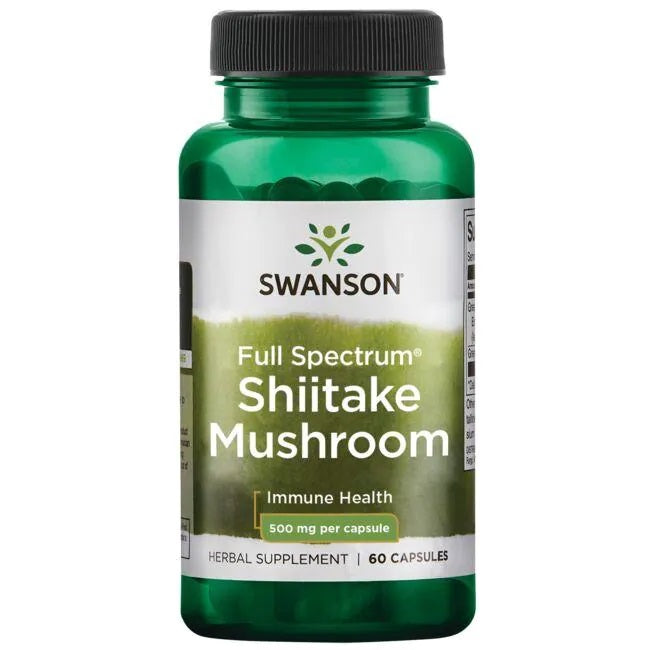 Swanson Full Spectrum Shiitake Mushroom, 500mg - 60 Caps - Lilly's Pharmacy