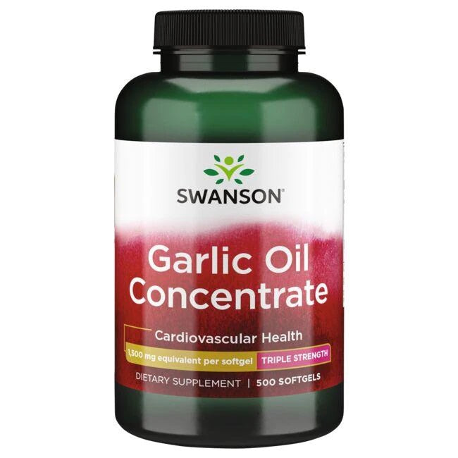 Swanson Garlic Oil Concentrate, 1500mg - 500 softgels - Lilly's Pharmacy