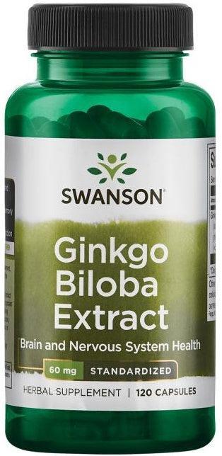 Swanson Ginkgo Biloba Extract, 60mg - 120 caps - Lilly’s Pharmacy & Health Store