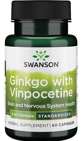 Swanson Ginkgo with Vinpocetine Standardized - 60 caps - Lilly’s Pharmacy & Health Store