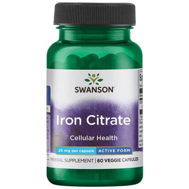 Swanson Iron Citrate, 25mg - 60 Vcaps - Lilly's Pharmacy
