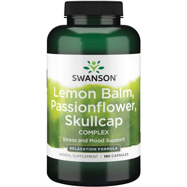 Swanson Lemon Balm, Passionflower, Skullcap Complex - 180 Caps - Lilly's Pharmacy