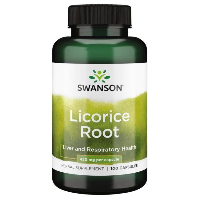Swanson Licorice Root, 450mg - 100 Caps - Lilly's Pharmacy