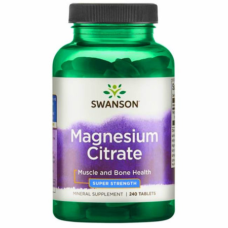 Swanson Magnesium Citrate, 225mg Super-Strength - 240 tablets - Lilly's Pharmacy