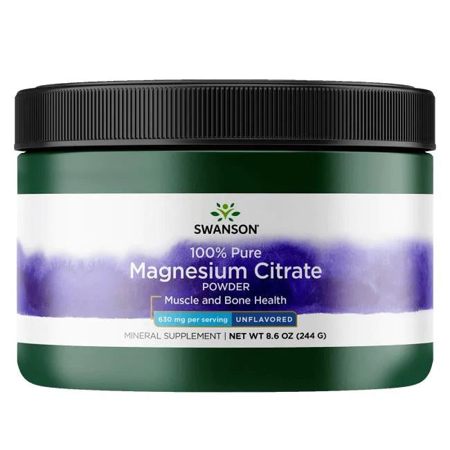 Swanson Magnesium Citrate, Powder 630mg - 244g - Lilly's Pharmacy