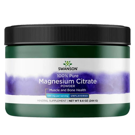 Swanson Magnesium Citrate, Powder 630mg - 244g - Lilly's Pharmacy