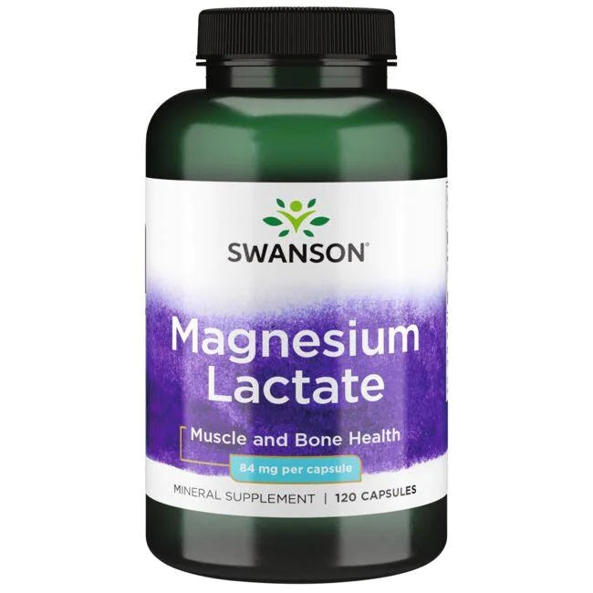 Swanson Magnesium Lactate, 84mg - 120 Caps - Lilly's Pharmacy