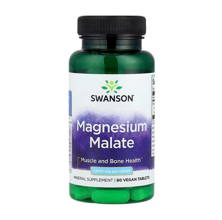 Swanson Magnesium Malate, 1000mg - 60 vegan tablets - Lilly's Pharmacy