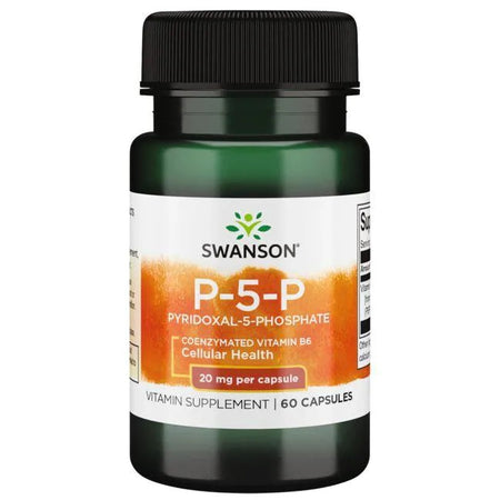 Swanson P-5-P (Pyridoxal-5-Phosphate) Coenzymated Vitamin B6, 20mg - 60 Caps - Lilly's Pharmacy