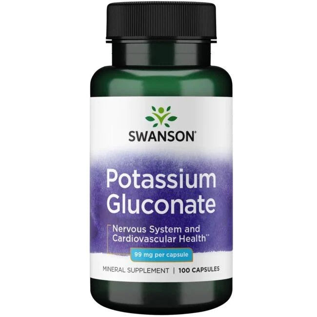 Swanson Potassium Gluconate, 99mg - 100 Caps - Lilly's Pharmacy