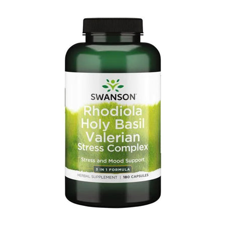 Swanson Rhodiola Holy Basil Valerian Stress Complex - 180 Caps - Lilly's Pharmacy