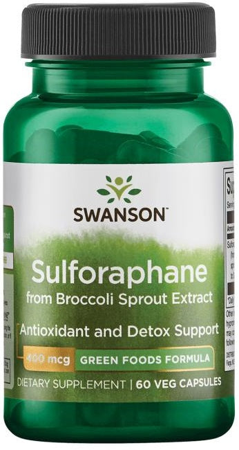 Swanson Sulforaphane from Broccoli Sprout Extract, 400mcg - 60 Vcaps - Lilly's Pharmacy