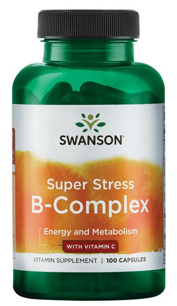 Swanson Super Stress B-Complex with Vitamin C - 100 Caps - Lilly's Pharmacy