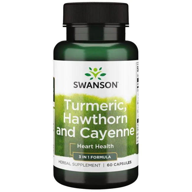 Swanson Turmeric, Hawthorn and Cayenne - 60 Caps - Lilly's Pharmacy