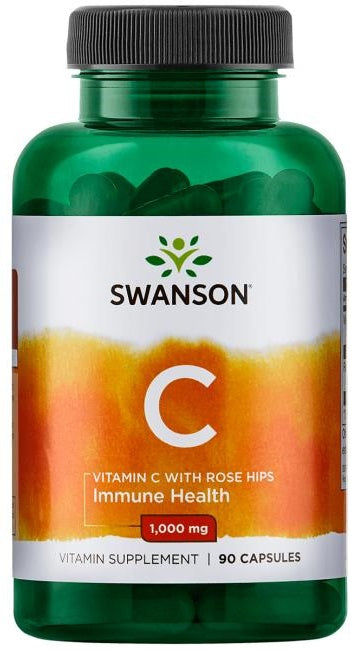 Swanson Vitamin C with Rose Hips Extract, 1000mg - 90 Caps - Lilly's Pharmacy