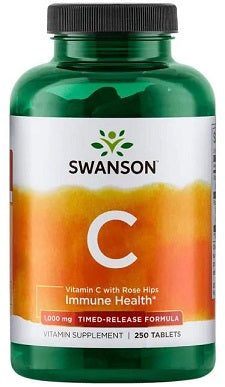 Swanson Vitamin C with Rose Hips Extract - Timed-Release, 1000mg - 250 tablets - Lilly's Pharmacy