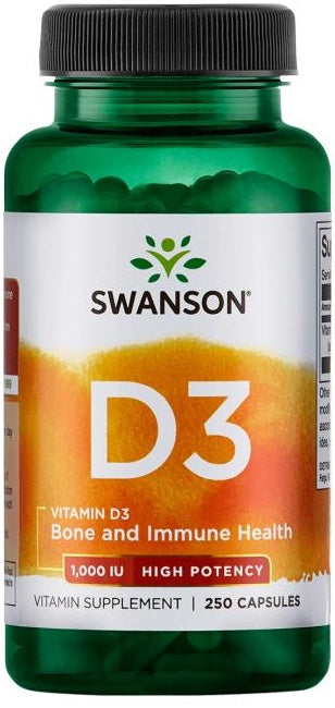 Swanson Vitamin D-3, 1000 IU - 250 Caps - Lilly's Pharmacy