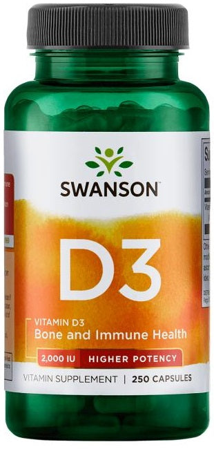 Swanson Vitamin D-3, 2000 IU - 250 Caps - Lilly's Pharmacy